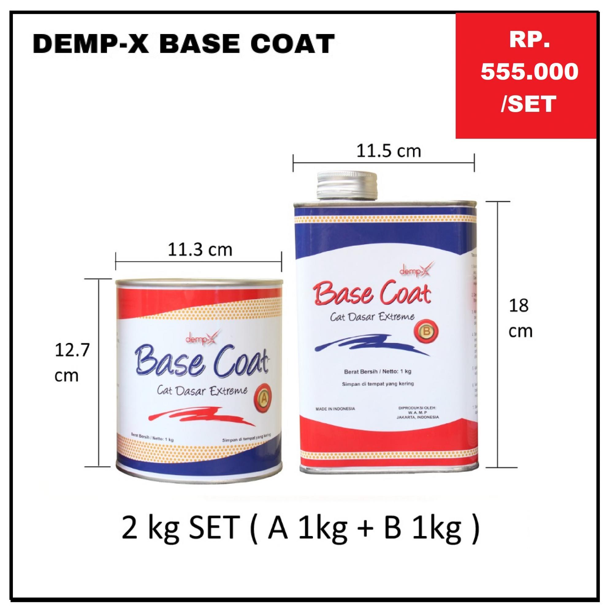 Kemasan dan Harga DEMP-X Base Coat 2kg SET